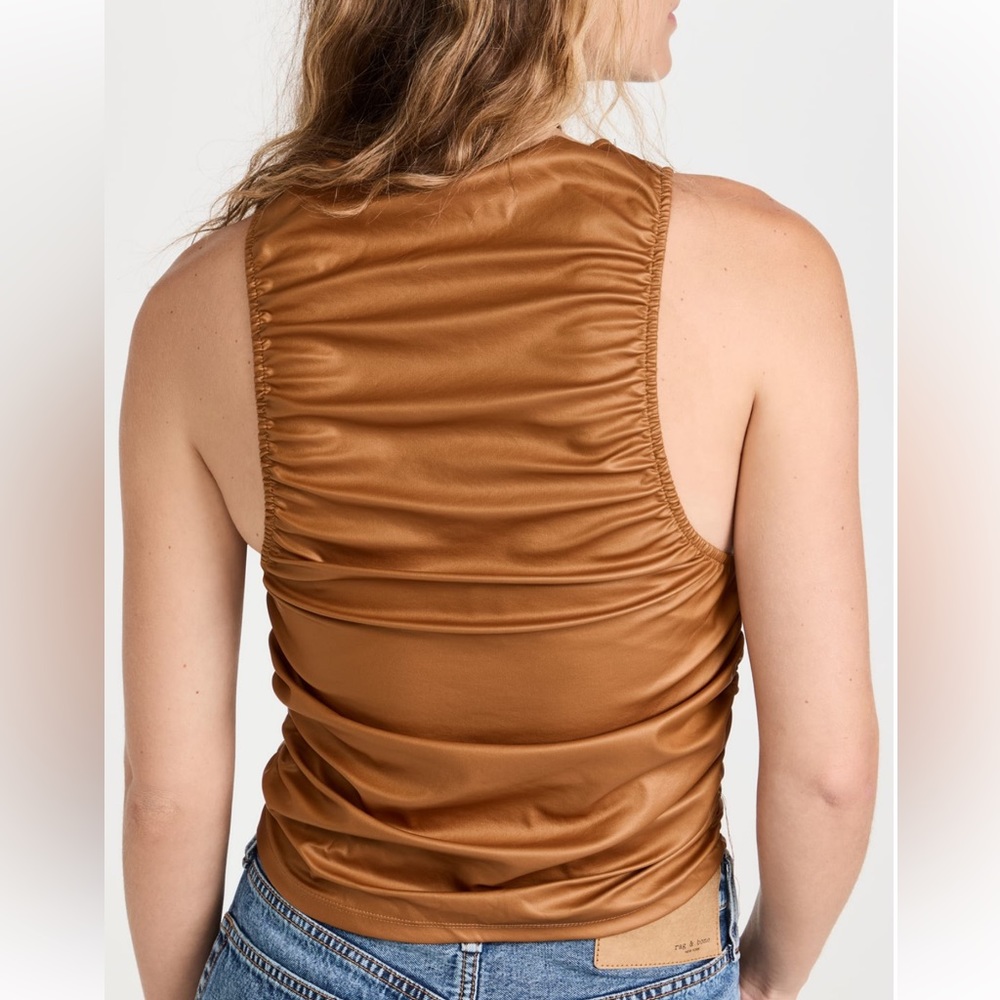 FREE PEOPLE Ride Along Ruched Crop Large - Picture 3 of 9